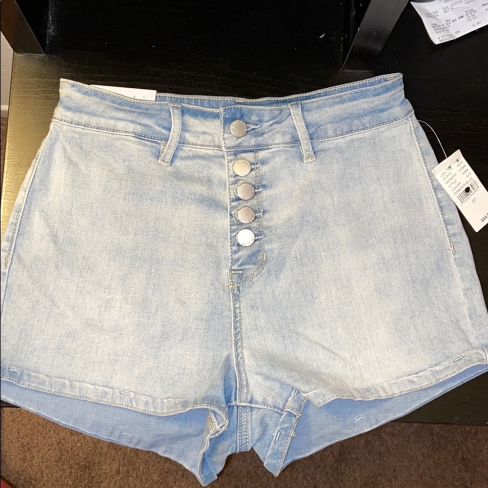 high-rise denim shorts